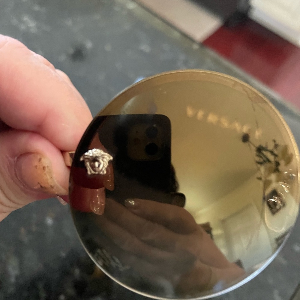 NWOT. COA. Versace Black and Gold Round Sunglasses. Full inclusion. - Picture 7 of 16
